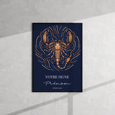 Tableau Signe Astrologique Personnalisé Blue Édition Rond