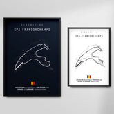 Affiche ou Tableau du Circuit de Formule 1 SPA Francorchamps Belgique