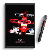 Affiche ou Tableau Ferrari F2005 Michael Schumacher Formule 1