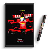 Affiche ou Tableau Ferrari F2008 Felipe Massa Formule 1