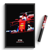 Affiche ou Tableau Ferrari SF70H Sebastian Vettel Formule 1