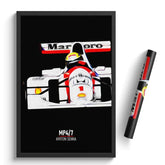 Affiche ou Tableau McLaren MP4 7 Ayrton Senna Formule 1