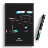 Affiche ou Tableau Mercedes W12 Lewis Hamilton Formule 1