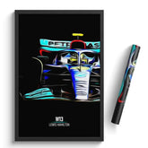 Affiche ou Tableau Mercedes W13 Lewis Hamilton Formule 1