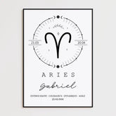 Tableau Personnalisé Signe Astrologique Boho Bélier