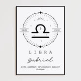 Tableau Personnalisé Signe Astrologique Boho Balance