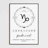 Tableau Personnalisé Signe Astrologique Boho Capricorne
