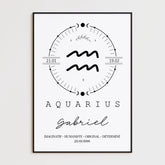 Tableau Personnalisé Signe Astrologique Boho Verseau