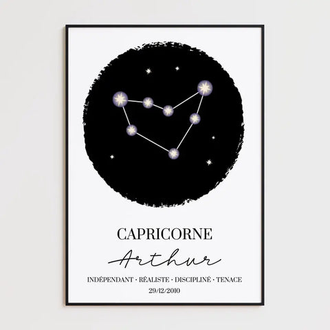 Tableau Personnalisé Signe Astrologique étoiles Capricorne