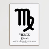 Tableau Signe Astrologique Personnalisé Vierge