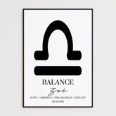 Tableau Signe Astrologique Personnalisé Balance