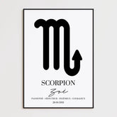 Tableau Signe Astrologique Personnalisé Scorpion