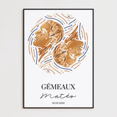 Tableau Personnalisé Signe Astrologique Gémeaux