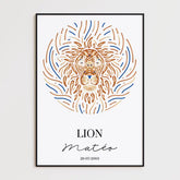 Tableau Personnalisé Signe Astrologique Lion