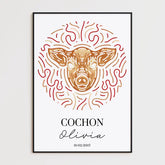 Tableau Personnalisé Signe Astrologique Chinois Cochon