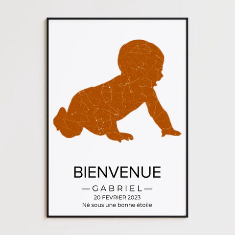 Tableau carte du ciel personnalisé bébé