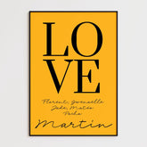 Tableau Famille Personnalisé Love