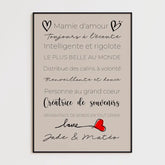 Tableau Famille Personnalisé Fête des Grands-mères