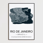 Affiche carte ville Personnalisée Brush Paint