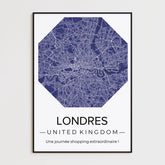 Affiche carte ville Personnalisée Octogone