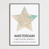 Affiche carte ville Personnalisée Étoile