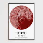 Affiche carte ville Personnalisée Rond