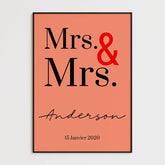 Tableau Couple Personnalisé Mrs and Mrs