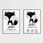 Tableau Naissance Personnalisé Renard