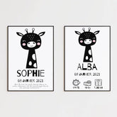 Tableau Naissance Personnalisé Girafe