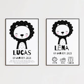 Tableau Naissance Personnalisé Lion