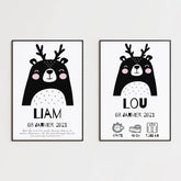 Tableau Naissance Personnalisé Ours