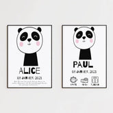 Tableau Naissance Personnalisé Panda