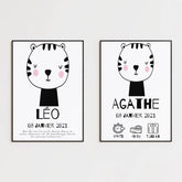 Tableau Naissance Personnalisé Tigre