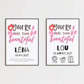 Affiche Naissance Personnalisé You Are Beautiful