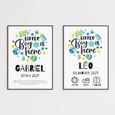 Affiche Naissance Personnalisé Petit Garçon