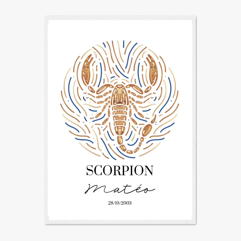 Tableau Personnalisé Signe Astrologique Scorpion