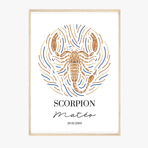 Tableau Personnalisé Signe Astrologique Scorpion