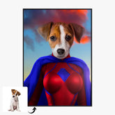 Tableau Animaux Portrait Personnalisé Super Héros Chien Jack Russell