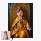 Tableau Personnalisé Photo Portrait Enfant Royal Costume doré