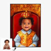 Tableau Personnalisé Photo Portrait Enfant Royal Couronne