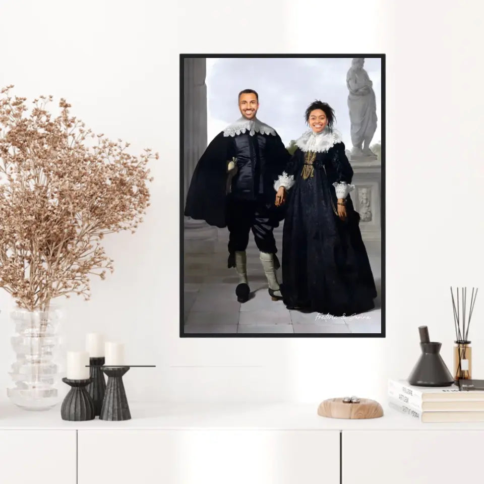 Tableau Personnalisé Portrait Photo Couple Royal Frederick van Velthuysen et son épouse