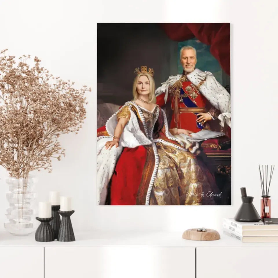 Tableau Personnalisé Portrait Photo Couple Royal Reine Victoria et Roi Edouard VII