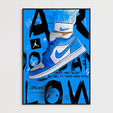 Affiche et Tableau Pop Art de Sneakers Nike Air Jordan Bleu