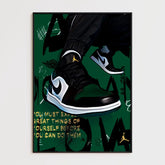 Affiche et Tableau Pop Art de Sneakers Nike Air Jordan Kaki