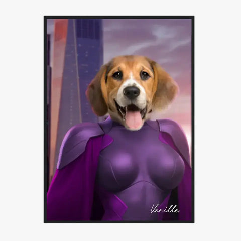 Tableau Animaux Portrait Personnalisé Super Héros Chien Beagles