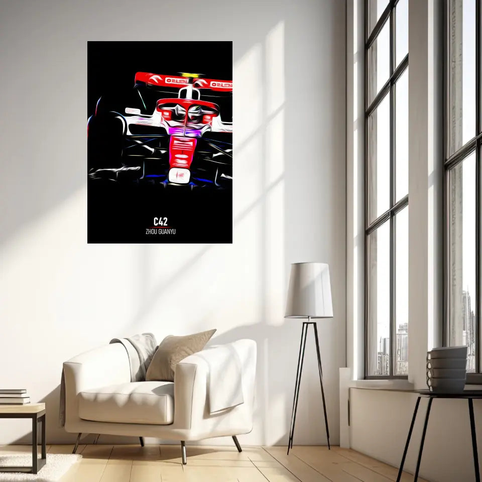 Affiche ou Tableau Alfa Romeo C42 Zhou Guanyu Formule 1