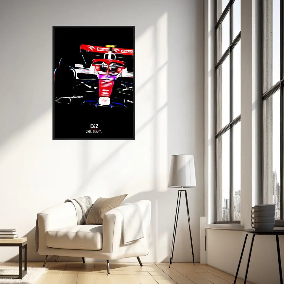 Affiche ou Tableau Alfa Romeo C42 Zhou Guanyu Formule 1
