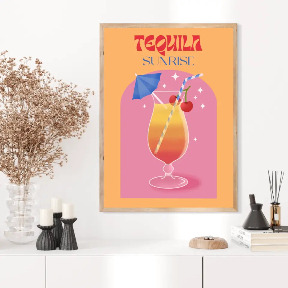 Affiche et Tableau Moderne Cocktail Tequila Sunrise