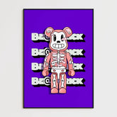 Affiche et Tableau Moderne Bearbrick squelette