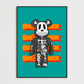 Affiche et Tableau Moderne Bearbrick Tête de mort
